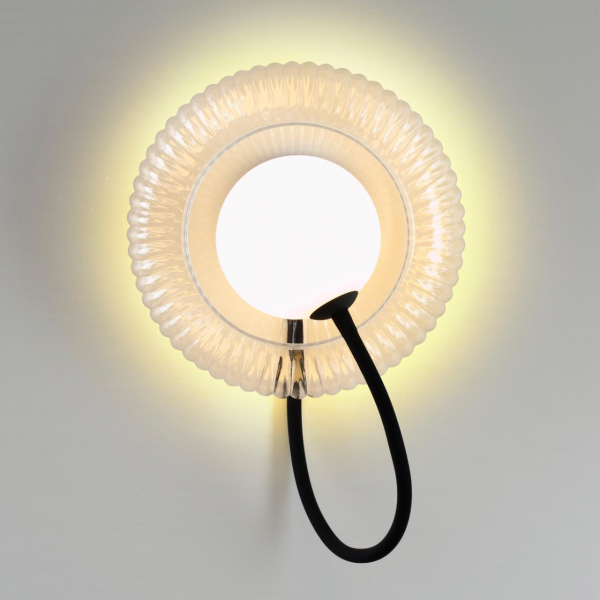 5013/1W MODERN ODL23 573 черный/прозрачный/белый матовый металл/стекло Бра G9 LED 7W BUNY, изображение 3