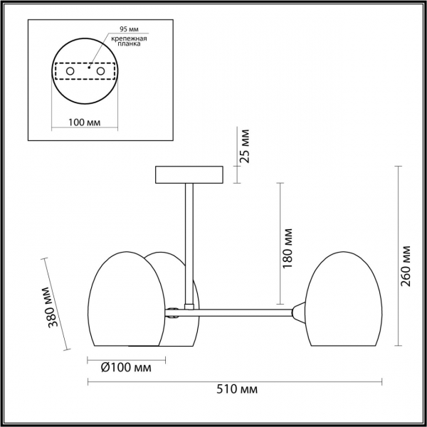 6514/3C MODERNI LN23 117 латунь Люстра потолочная E14 3*40W 220V KENDALL, изображение 3