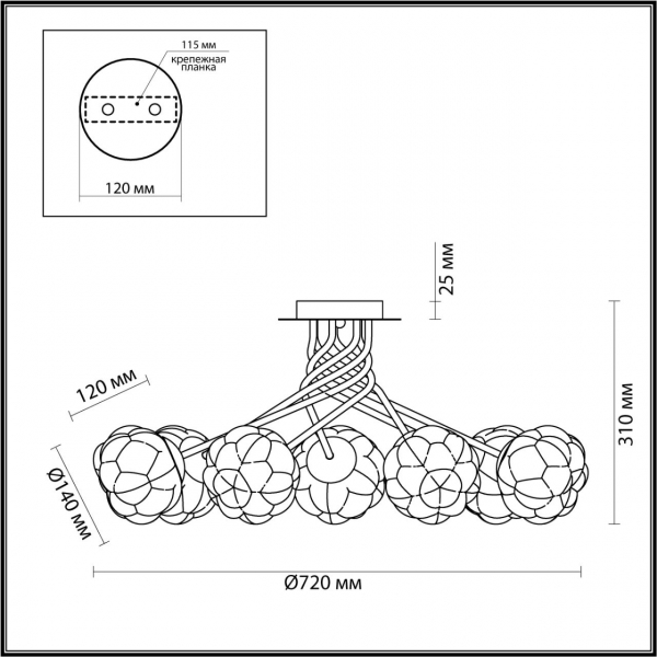 4557/7C MODERNI LN21 000 хром Люстра потолочная E14 7*40W 220V BREANA, изображение 3