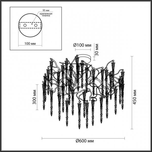 Люстра 5005/8C BANCHE зол 8*G9, изображение 7