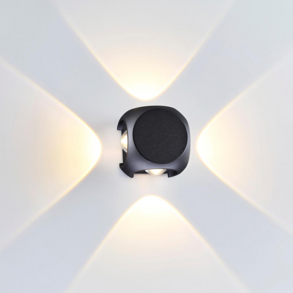 4222/8WL HIGHTECH ODL21 261 черн/металл Настенный светильник IP54 LED 8W 716Лм 3200K MIKO, изображение 2
