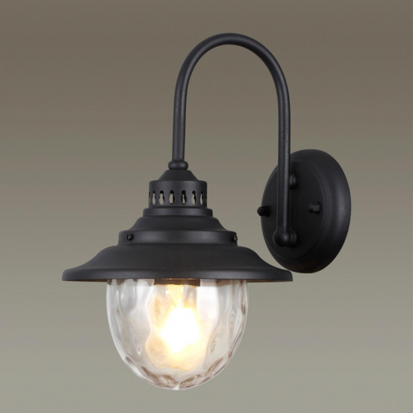 4836/1W NATURE ODL21 577 черный/стекло Ландшафтный настенный светильник E27 1*60W IP44 KALPI, изображение 3