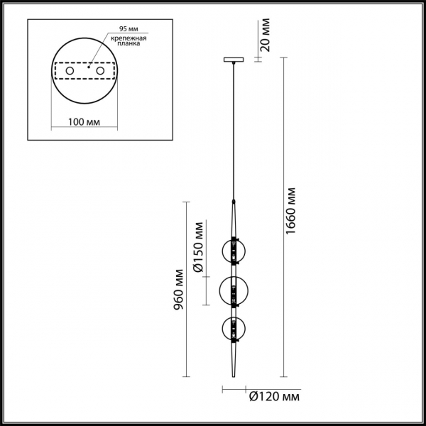 4981/3 PENDANT ODL22 356 бронзовый/прозрачный/стекло Подвес G9 3*5W LAZIA, изображение 5