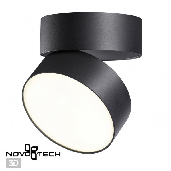 358750 OVER NT21 216 черный Светильник накладной светодиодный IP20 LED 24W 4000K 2100Лм 100-265V PROMETA, изображение 7