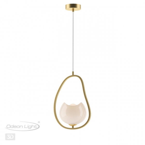 4873/1 MODERN ODL_EX22 85 золотой/белый/стекло Подвес E14 1*40W WATERLILY, изображение 7