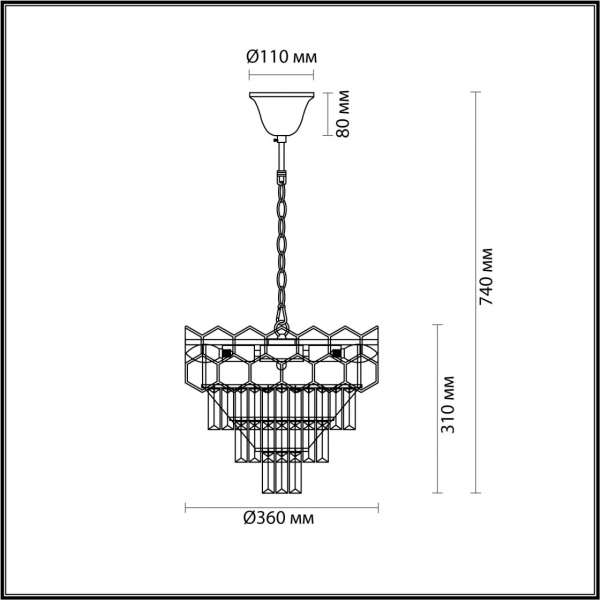 5231/6 CLASSI LN22 золотой, коричневый Люстра E14 6*40W 220V KAZ., изображение 2