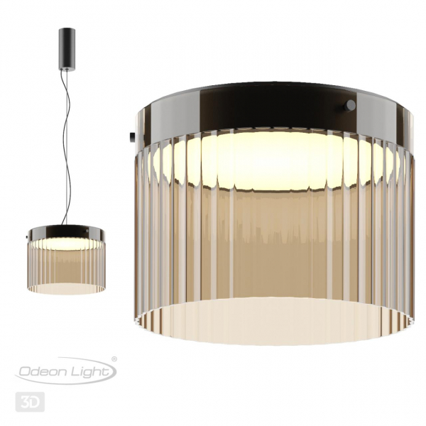 5047/24L L-VISION ODL24 303 черный/светл.янтарный/металл/стекло Подвес LED 24W 4000К 2715Лм PILLARI, изображение 5