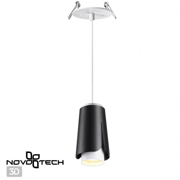 370830 SPOT NT22 315 черный Светильник встраиваемый, провод 2м IP20 GU10 9W 220V TULIP, изображение 4
