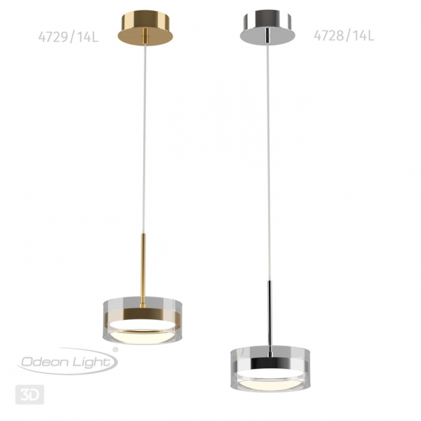 4728/14L L-VISION ODL20 355 хром/прозрачный Подвес LED 4000K 14W 220V AKELA, изображение 6