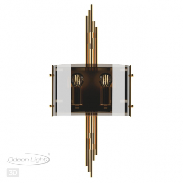 4895/2WA MODERN ODL_EX23 85 бронзовый/дымчатый/металл/стекло Бра E27 2*40W MARGARET, изображение 6