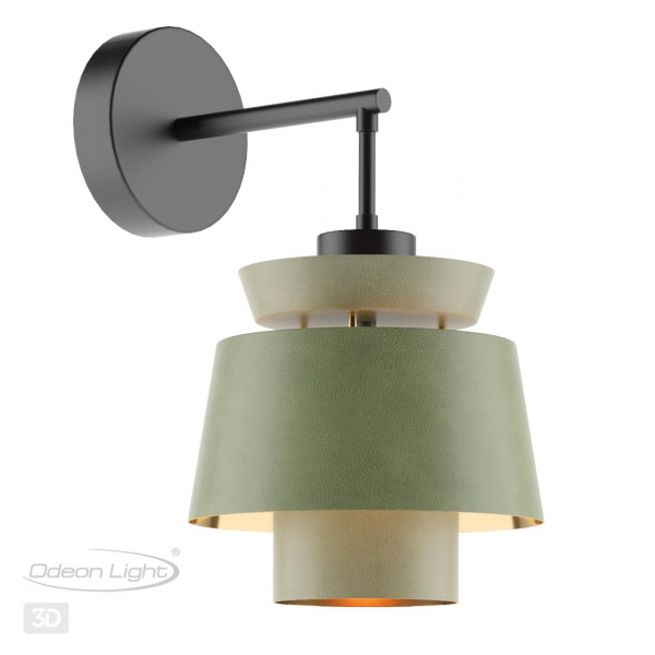 4992/1WA PENDANT ODL24 401 черный/зеленый/золотой/металл/экокожа Бра E14 1*40W KRESSA, изображение 5