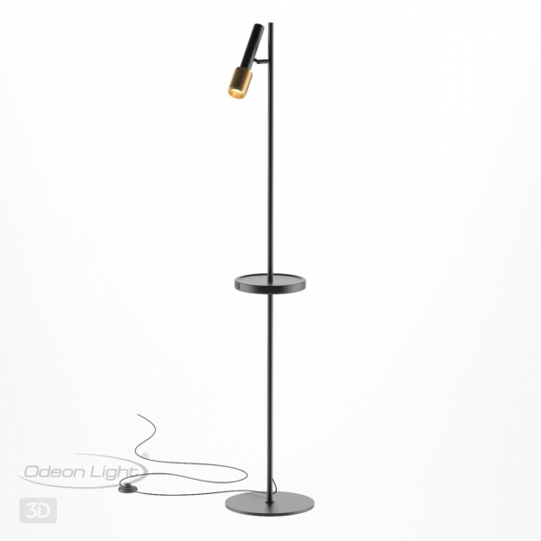 Торшер 4240/1F MEHARI черн/зол USB IP20 1*GU10, изображение 6