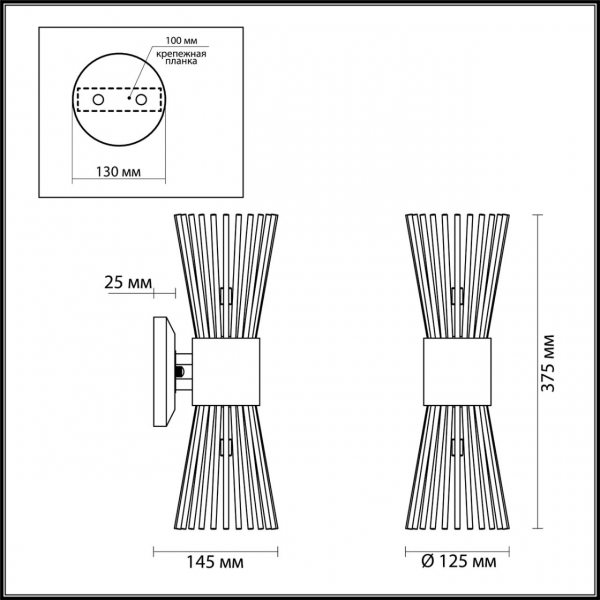 Бра 4638/2W DORTA зол 2*G9, изображение 7