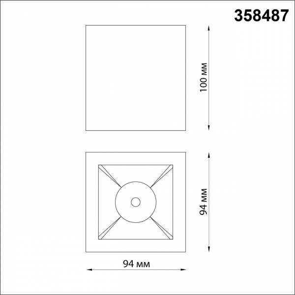 358487 OVER NT20 234 черный/золото Светильник накладной IP20 LED 4000K 10W 220V RECTE, изображение 4