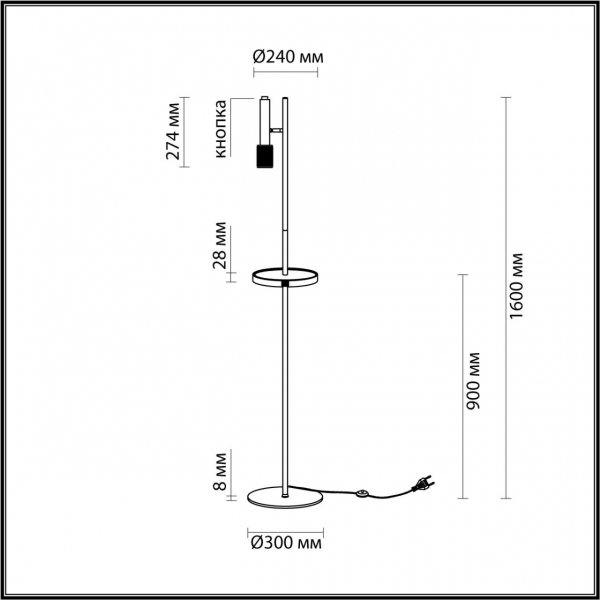 Торшер 4240/1F MEHARI черн/зол USB IP20 1*GU10, изображение 7
