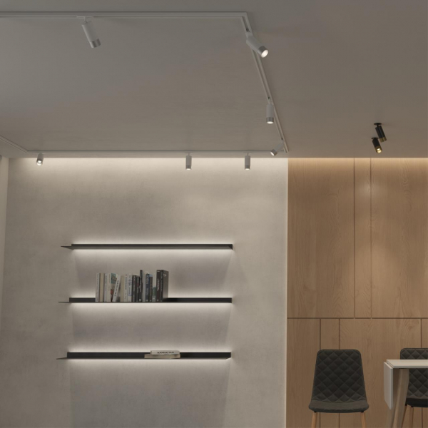 370862 PORT NT22 092 белый/серебро Светильник трековый однофазный двухжильный IP20 GU10 9W 220V SLIM, изображение 3