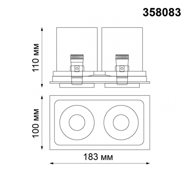 358083 SPOT NT19 281 белый/черный Встраиваемый светильник IP20 LED 3000К 24W 220V LANZA, изображение 3