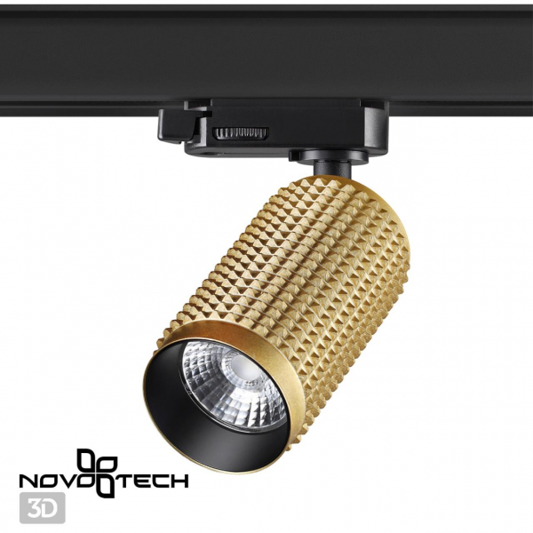 358500 PORT NT21 128 золото Трехфазный трековый светодиодный cветильник IP20 LED 4000K 12W 220V MAIS LED, изображение 3