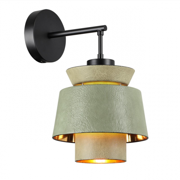 4992/1WA PENDANT ODL24 401 черный/зеленый/золотой/металл/экокожа Бра E14 1*40W KRESSA, изображение 2