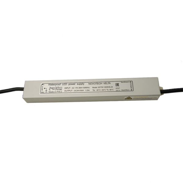 357781 VELTA Блок питания влагозащищенный IP67 30W 1.25A вход. напряжение 170-264V / выход 24V (от 1 до 5 св-в линий INGRO и WALD)