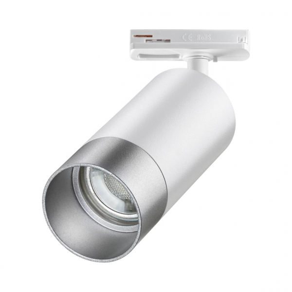 370862 PORT NT22 092 белый/серебро Светильник трековый однофазный двухжильный IP20 GU10 9W 220V SLIM, изображение 4