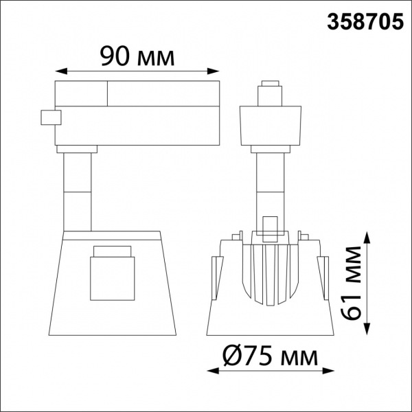 358705 PORT NT21 094 белый/хром Светильник трековый однофазный трехжильный IP20 LED 4000K 10W 100-265V KNOF, изображение 4
