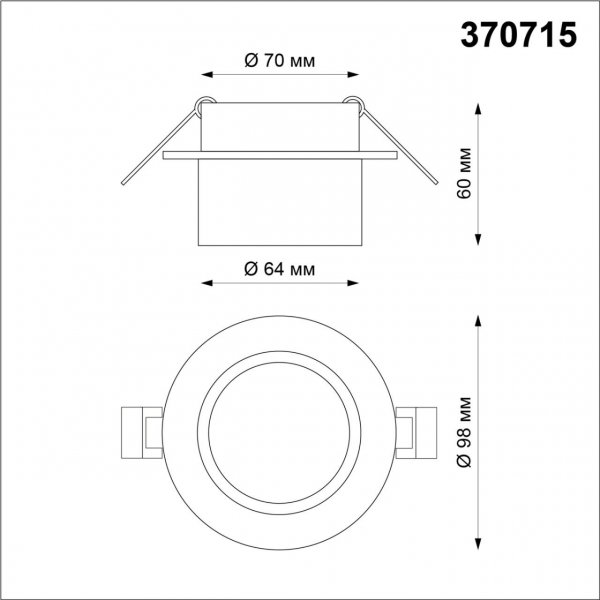 370715 SPOT NT21 319 черный Светильник встраиваемый IP20 GU10 9W 235V LIRIO, изображение 4