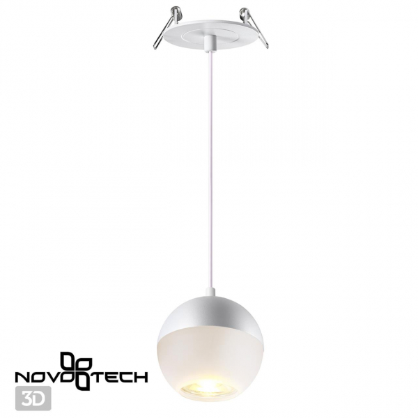 370815 SPOT NT22 308 белый Светильник встраиваемый, длина провода 2м IP20 GU10 9W 220V GARN, изображение 7