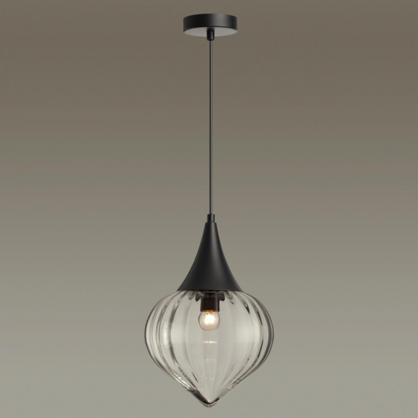 4951/1 PENDANT ODL22 343 черный/прозрачный/стекло Подвес E14 1*40W KESTA, изображение 3