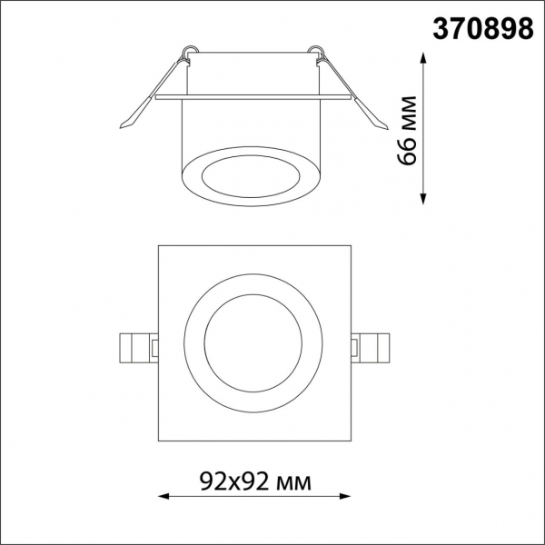 370898 SPOT NT22 318 черный Светильник встраиваемый IP20 GU10 9W 220V LIRIO, изображение 6