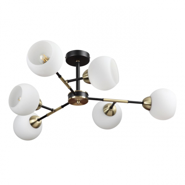 4595/6C COMFI LN22 239 черный, бронза Люстра Потолочная E27 6*40W 220V ROWAN