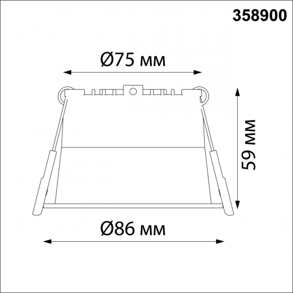 358900 SPOT NT22 283 черный Светильник встраиваемый светодиодный IP20 LED 4000К 9W 220V TRAN, изображение 5