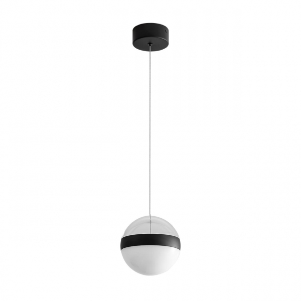 5075/12L L-VISION ODL24 389 черный/прозрачн./молочный/металл/акрил Подвес LED 12W 4000K 600лм RONI