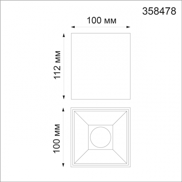 358478 OVER NT21 237 белый Светильник накладной IP20 LED 4000K 15W 200-260V RECTE, изображение 3