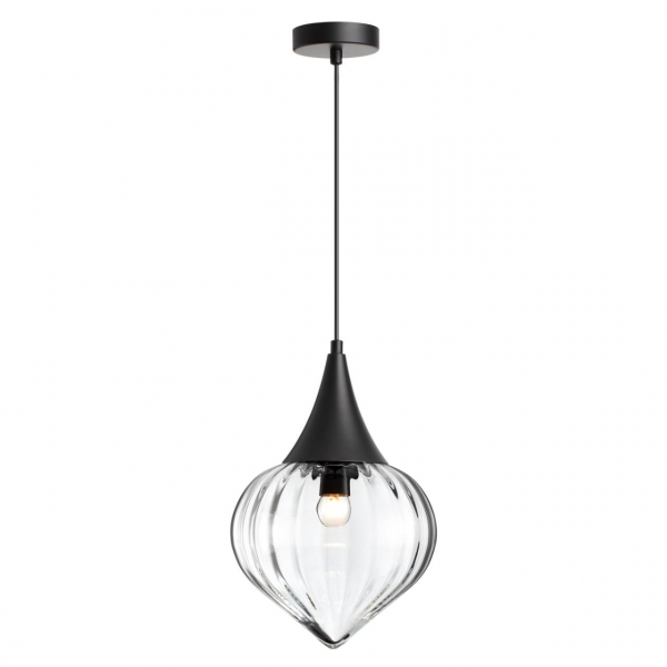 4951/1 PENDANT ODL22 343 черный/прозрачный/стекло Подвес E14 1*40W KESTA, изображение 2