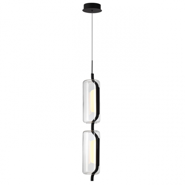 5003/20L L-VISION ODL23 329 черный матовый/прозрачный/стекло Подвес LED 20W 3000K KAVIA, изображение 2