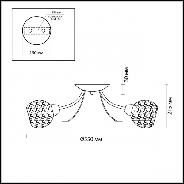 5266/3C COMFI LN23 236 античная латунь Люстра потолочная E14 3*40W 220V TULA, изображение 3