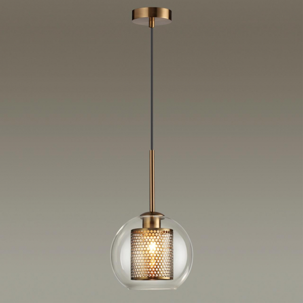 4939/1 PENDANT ODL22 335 античн.бронза/металл/прозрачный/стекло Подвес E27 1*40W CLOCKY, изображение 3