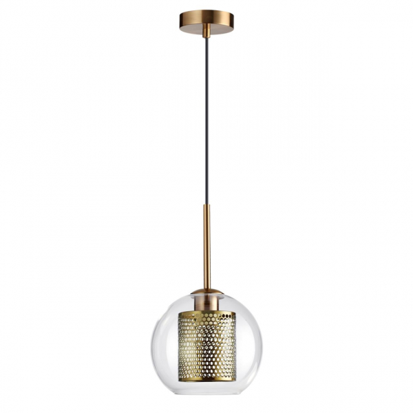 4939/1 PENDANT ODL22 335 античн.бронза/металл/прозрачный/стекло Подвес E27 1*40W CLOCKY