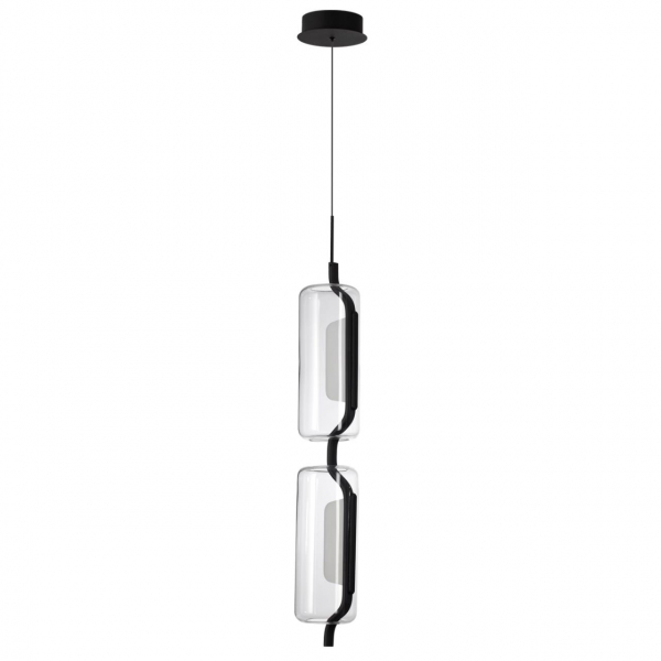 5003/20L L-VISION ODL23 329 черный матовый/прозрачный/стекло Подвес LED 20W 3000K KAVIA
