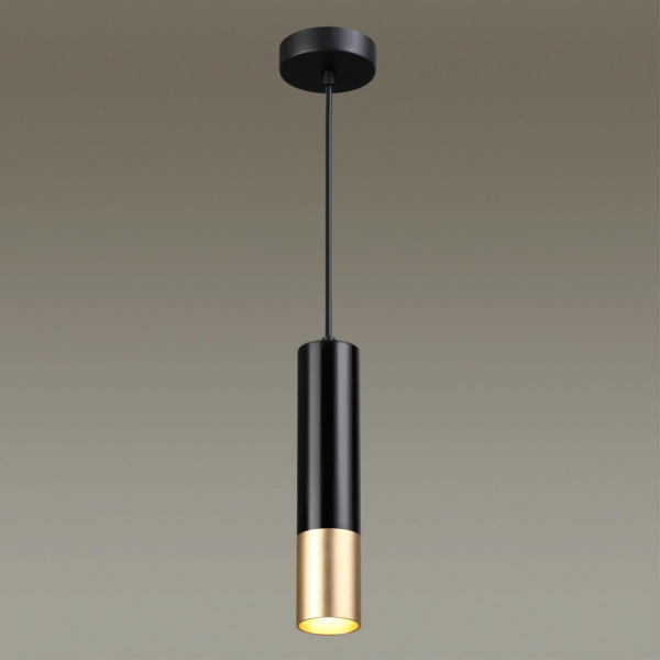 3876/1L HIGHTECH ODL19 285 черный с золотом Подвесной светильник GU10 1*50W 220V KIKO, изображение 3