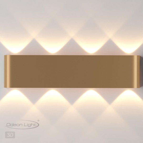 3893/8WL HIGHTECH ODL20 233 золотистый/металл Настенный светильник LED 3000K 8W 220V MAGNUM, изображение 4