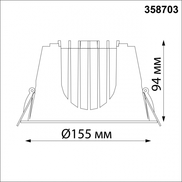 358703 SPOT NT21 276 белый/черный Светильник встраиваемый светодиодный IP20 LED 4000К 40W 100-265V KNOF, изображение 3