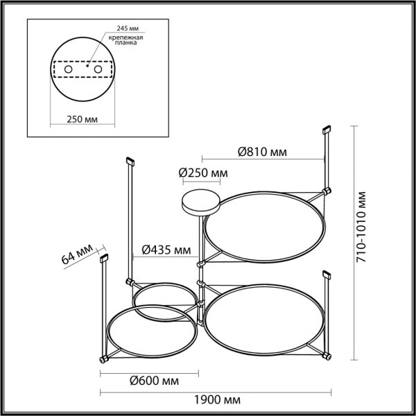 4995/150L L-VISION ODL23 377 матов.золотой/черный/металл/акрил Люстра LED 150W 3000K VIKEMA, изображение 6