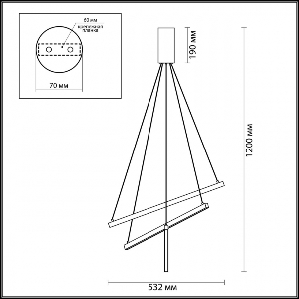 Подвес 3860/39B COMETA LED 3000K 39W, изображение 4