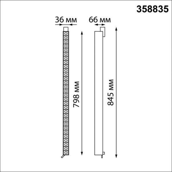 358835 PORT NT22 113 черный Светильник трековый однофазный трехжильный IP20 LED 4000K 40W 220V ITER, изображение 3