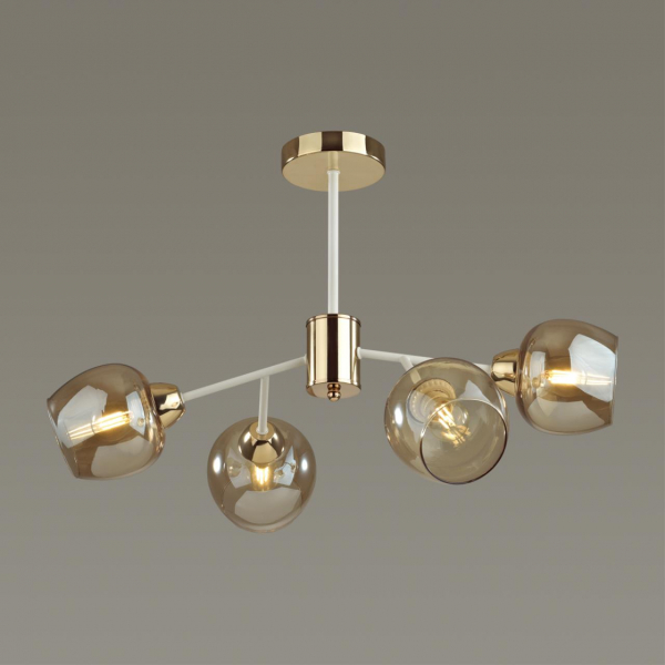 5650/4C COMFI LN23 231 белый, золотой Люстра потолочная E27 4*60W 220V ODELL, изображение 2