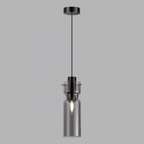 5057/1 PENDANT ODL24 323 черный/дымчатый/металл/стекло Подвес E27 1*40W SCROW, изображение 3