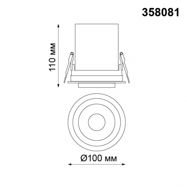 358081 SPOT NT19 281 белый/черный Встраиваемый светильник IP20 LED 12W 3000К 220V LANZA, изображение 3