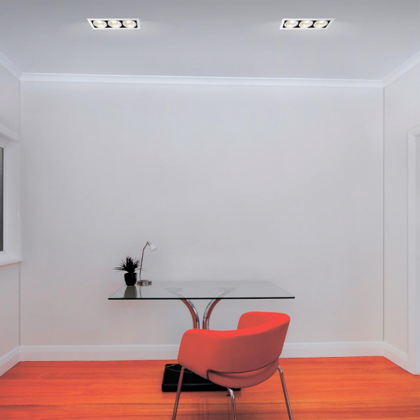 358442 SPOT NT20 266 бел/черн Встраиваемый карданный светильник IP20 LED 4000К 3*24W 100-265V GESSO, изображение 2